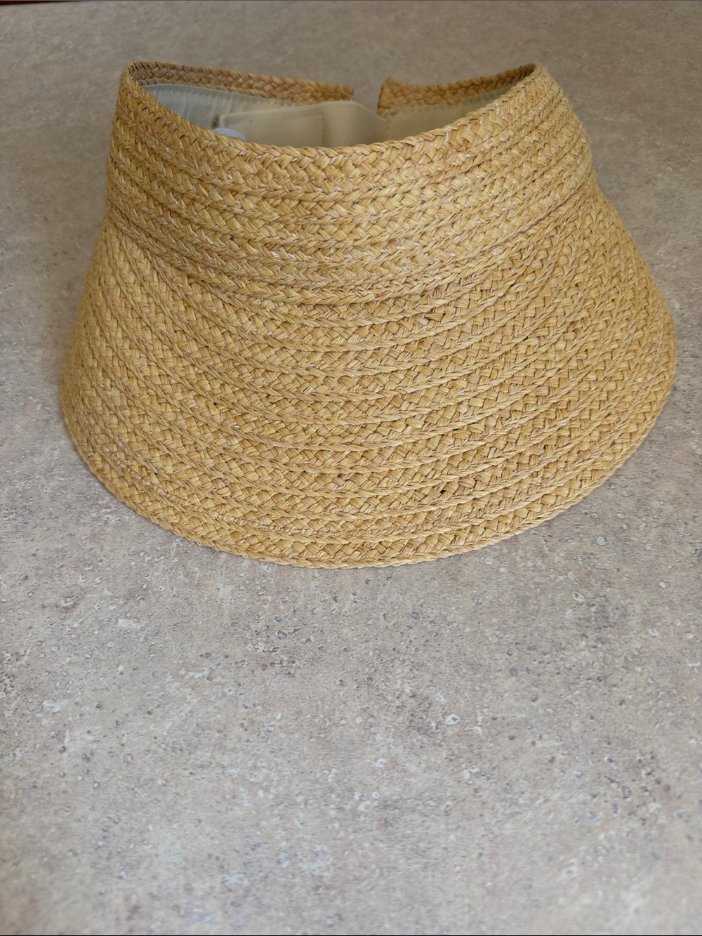 Woven Straw Visor - Natural Beige Women's Sun Visor